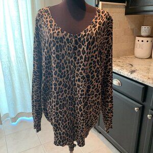 Lane Bryant Leopard Print Button Front Sweater 22/24